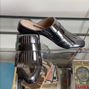 Metallic French Connection Mules
